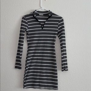 Black &’ White stripe mini dress
